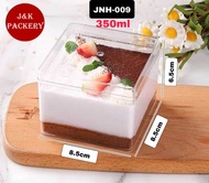 (พร้อมส่ง)  กล่องพลาสติกใส JNH-009 กล่อง Cake box จตุรัส กลาง ชุด 20 ใบ