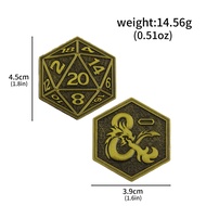 Game Dungeons Dragons Flip Coin Pendant DND Flip Keychain Critical Role Style Double-Sided Luck Coin