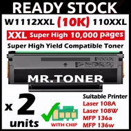 Upgrade CHIP Compatible 110A W1112A  W1112X W1112XL W1112XXL Toner Cartridge for HP 108a 108w MFP 13