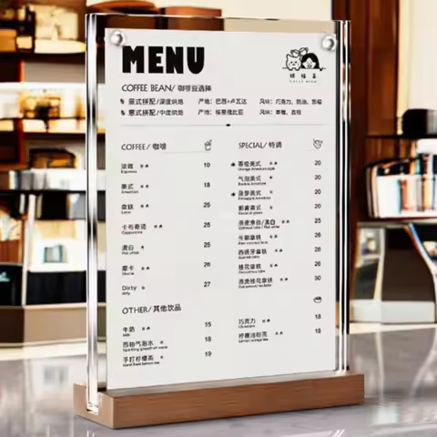 A5 148x210mm Restaurant Table Menu Paper Price Tags Holder Flyer Poster Frame Magnetic Acrylic Sign 