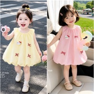 Yellow Rose Dress DT1743 with Cute Bow for Girls 8-20kg