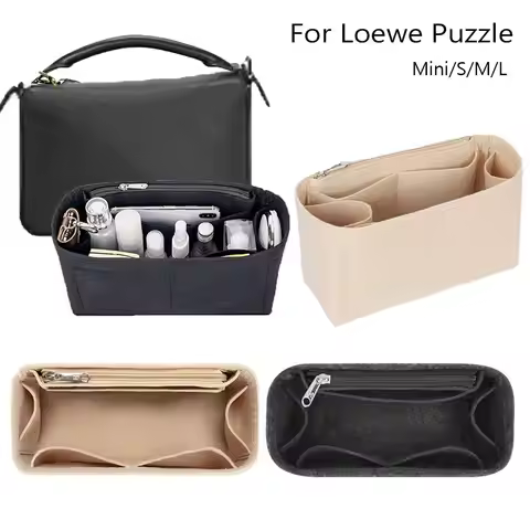 Felt Handbag Insert Bag Large Capacity Bag Support Purse Liner Storage Organization Multi-Pocket Int