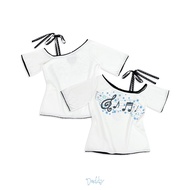 DADDY | Piece Of Music Top เสื้อยืด ปาดไหล่ สุดน่ารัก