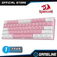 Redragon Wired K617 FIZZ 61 Keys Gaming Keyboard - Pink White