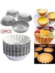 10 Piezas Molde Para Hornear Muffins, Pastelitos Y Tarta Con Forma De Crisantemo, Hecho De Aluminio Fundido