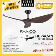 FANCO Huracan Ceiling Fan Without Light With Remote Control 3 Blade 52"