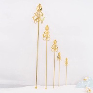 Electroplating Alloy Ksitigarbha Bodhisattva Zen Stick Dharma Tool Buddha Statue Accessories Tin Sti