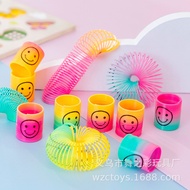 Children Toys Rainbow Circle Mini Smiley Face 3.2x3.5CM Stacked Colorful Circle Elastic Circle Nosta