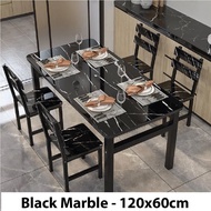 Meja makan Dining table set chair 4 / 6 seater dinning marble design Kerusi makan moden Modern beige