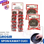 terbaru 1 Lusin 12 Spon Kawat BESAR Anti Karat Anti Rontok 40gr Sabut Cuci Piring Kawat Stainless KE