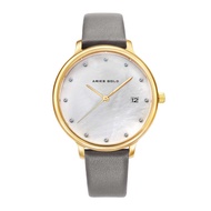 ARIES GOLD ENCHANT FLEUR GOLD STAINLESS STEEL L 5035 G-MP LEATHER STRAP WOMEN'S WATCH