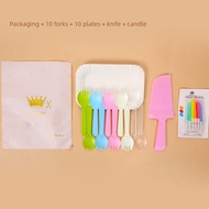 buffet tray set ice box cooler Pinggan mangkuk kek hari jadi, pinggan plastik tebal sekali pakai, se