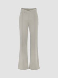 Cider V Waist Knitted Flared Trousers