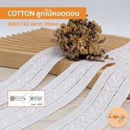 Cotton Lace Decorative Use To Decorate Clothes 201742-White Size 35mm-1 Yard = 36 Inches