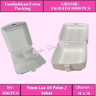 (100 PCS) Styrofoam Lux 03 Polos / Sekat 3 | Foam Nasi Polos / Foam Nasi Sekat