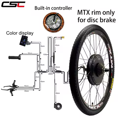 CSC Electric Bike Conversion Kit 48V 1000W 1500W Built-in Controller Waterproof connector Hub Motor 