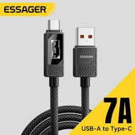 ESSAGER 7A Type-C Fast Charging Cable USB-A to USB-C Digital Display Data Nylon Braided Cable