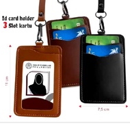 ID card Name holder Leather ID card holder, 3-slot ID card holder
