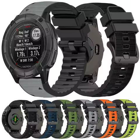 26mm 22mm QuickFit Strap For Garmin Instinct 3 2X Solar Nylon Silicone Bracelet for Forerunner 970 9