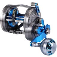 Sougayilang Trolling Reels 6+1BB 4.1:1 Saltwater Full Metal Left Hand Baitcasting Max Drag 55LB Fish