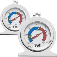**Twin Pack** Fridge Thermometer and Freezer Thermometer Made from Stainless Steel with Recommended Safe Chilled Food Storage Zones