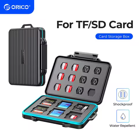 ORICO SD Memory Card Storage Case Micro SD Card Storage Holder Case Waterproof Soft Lining for HDD/C
