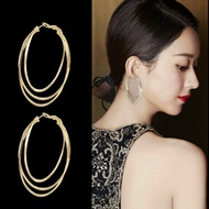 Multi-Layer Concubine's Meaning Brand New Big S 925 Sterling Silver Hoop Earrings Temperament Exagge