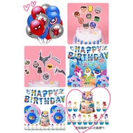 [SG READY STOCK!!!]BABY SHARK Cartoon Themed /super heroes/spider man Birthday Balloon decoration