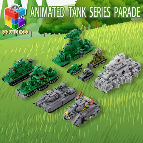 MOC KV-44 Battle Tank Landcruiser Building Blocks WW2 Military Tank Bricks Model Army Toys