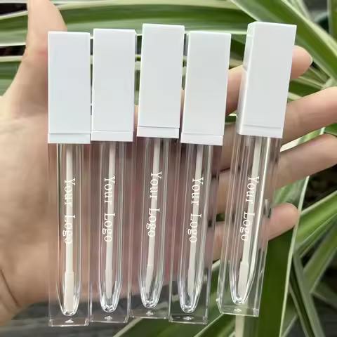 7ml Empty Lip Gloss Tubes White Lip Glaze Bottle Liquid Lipstick Containers DIY Sample Tube Square M
