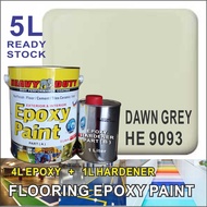 DAWN GREY HE9093  ( 5 Liter HEAVY DUTY EPOXY ) Two Pack Epoxy Floor Paint - 4 Liter + 1 Liter