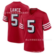 Same Day DeliveryNFL Rugby Jersey 49 People 5 Red Retro 49ers Trey Lance Jersey