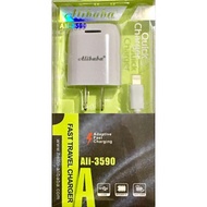 Alibaba Travel Quick Charger Ali-3590 1A Fast Charger Adaptor with iOs Cable For iOs Apple