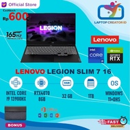laptop lenovo legion slim 7 16 rtx4070 8gb/ i9 13900 ram 32gb 1tbssd - normal bundling