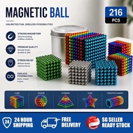 5mm 216PCS DIY Educational toys set Magnetic Ball Decompression Puzzle Magnet Early Toys color buck 