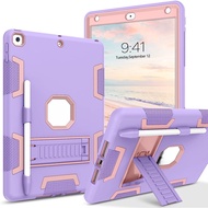 iPad 9th Generation Case, iPad 8th Gen Case,iPad 7th Gen Case, iPad 10.2 2021/2020/2019 Case, 3 in 1 Heavy Duty Rugged Shockproof Protective Tablet Cover with Stand Pen Holder