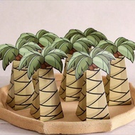 10/20Pcs Middle Eastern Festival Party Palm Gift Box - Premium Green Foil-Stamped Pyramid Design, Id