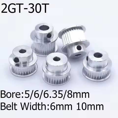 GT2 Timing Pulley 2GT 30 Tooth Teeth Bore 4/5/6/6.35/8/10/12/12.7/14/15mm Synchronous Wheels Width 6