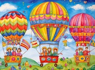 Floating on Cloud Nine by Cross & Glory - 1000 Piece Jigsaw Puzzle for Adults - Vibrant Hot Air Ball