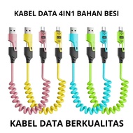 Charger Cable Fast charging data Cable 4 in 1 spiral data Cable spring Cable 4 in 1