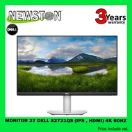 Monitor (จอมอนิเตอร์) 27" DELL S2721QS (IPS , HDMI) 4K 60Hz