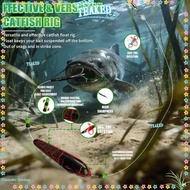 TEAKEMY Double Hook Rig, Durable Construction Pre-Tied Catfish Float Rig, Convenient Double Hook Mul