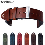 suitable for SEIKO Watch Strap Men's Genuine Leather TAG Heuer Fossil Watch Strap Retro Cowhide Handmade Bracelet 20 22MM