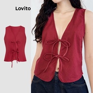 Lovito Casual Top Summer Lace Up Tank Top for Women L112ED539