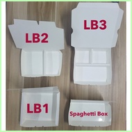 ⛐ ⚎ ⊞ Spaghetti Box / LB-1 /LB-2/ LB-3 / Paper White Laminated Meal Box Meal (25pcs per pack)