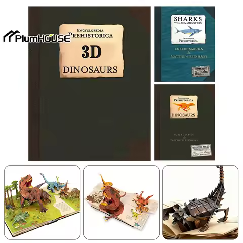 3D Encyclopedia Prehistorica Dinosaurs Marine Organism Folding Pop-Up Book Diverse Dinosaur Species 