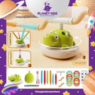PLANETKIDZ FK532 Dinosaur Sport Machine Toy, 3in1 Physical Game Rocket Launcher, Ring Toss and Skipp