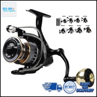 Fishing Reel HE500-7000 5.2:1 Gear Ratio Alloy Spinning Fishing Reel Portable Spinning Reel