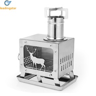 LeadingStar Fast Delivery Outdoor Wood Burning Stove With Chimney Pipe Backpacking Stove For Cooking Camping Tent Hiking Fishing Backpacking