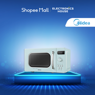 Midea AM820C2RA Light Retro Green Quick Defrost Microwave Oven, 21L